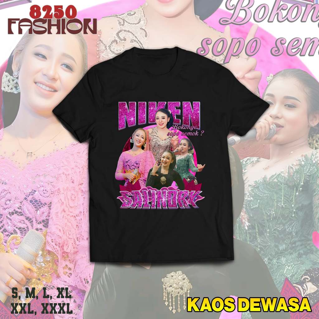 Baju Oblong Niken Salindry Bokonge Semok Combed 24s  Kaos Penyanyi Sinden Niken