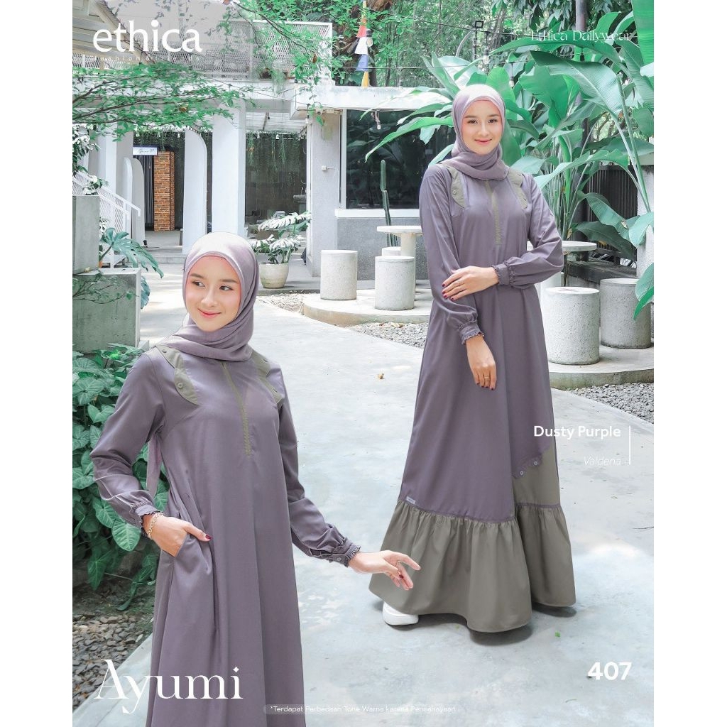 GAMIS DEAWASA AYUMI 407 WARNA DUSTY PURPLE