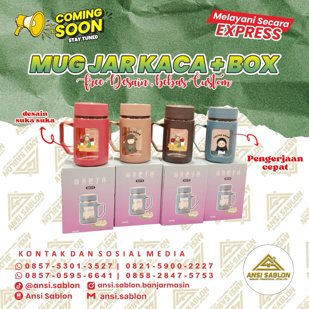 Gelas Kaca/Gelas Custom/ Gelas Anak/Gelas Souvenir