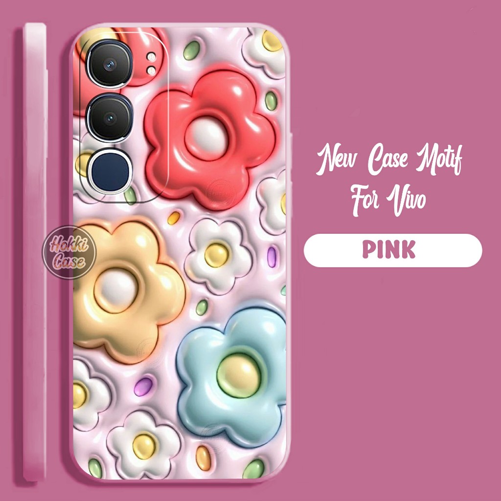 Case For Vivo - Softcase Vivo Motif Bunga - Casing Vivo - Silikon Hp Vivo - Kesing Vivo - Case Vivo 
