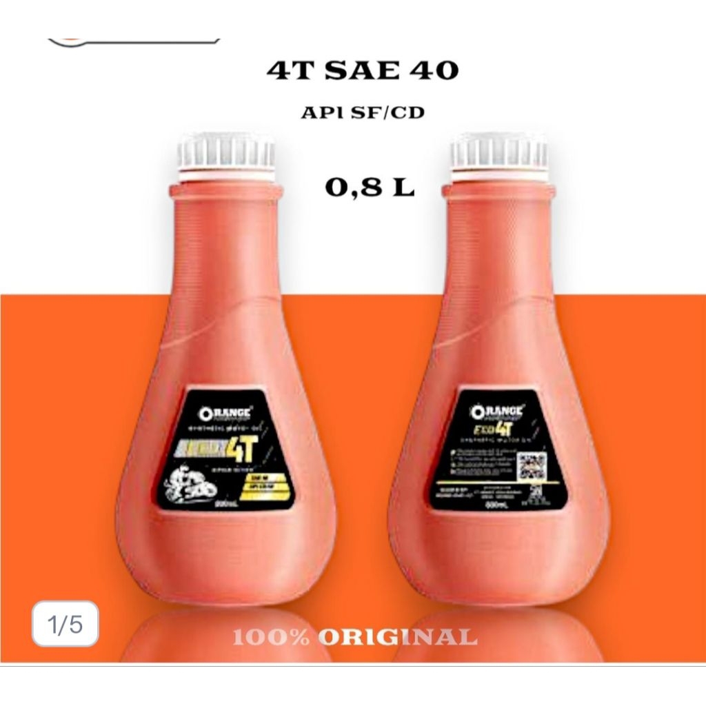 Jual Oli 4T Mesin Sepeda Motor Orange Eco Wangi ASLI 100%
