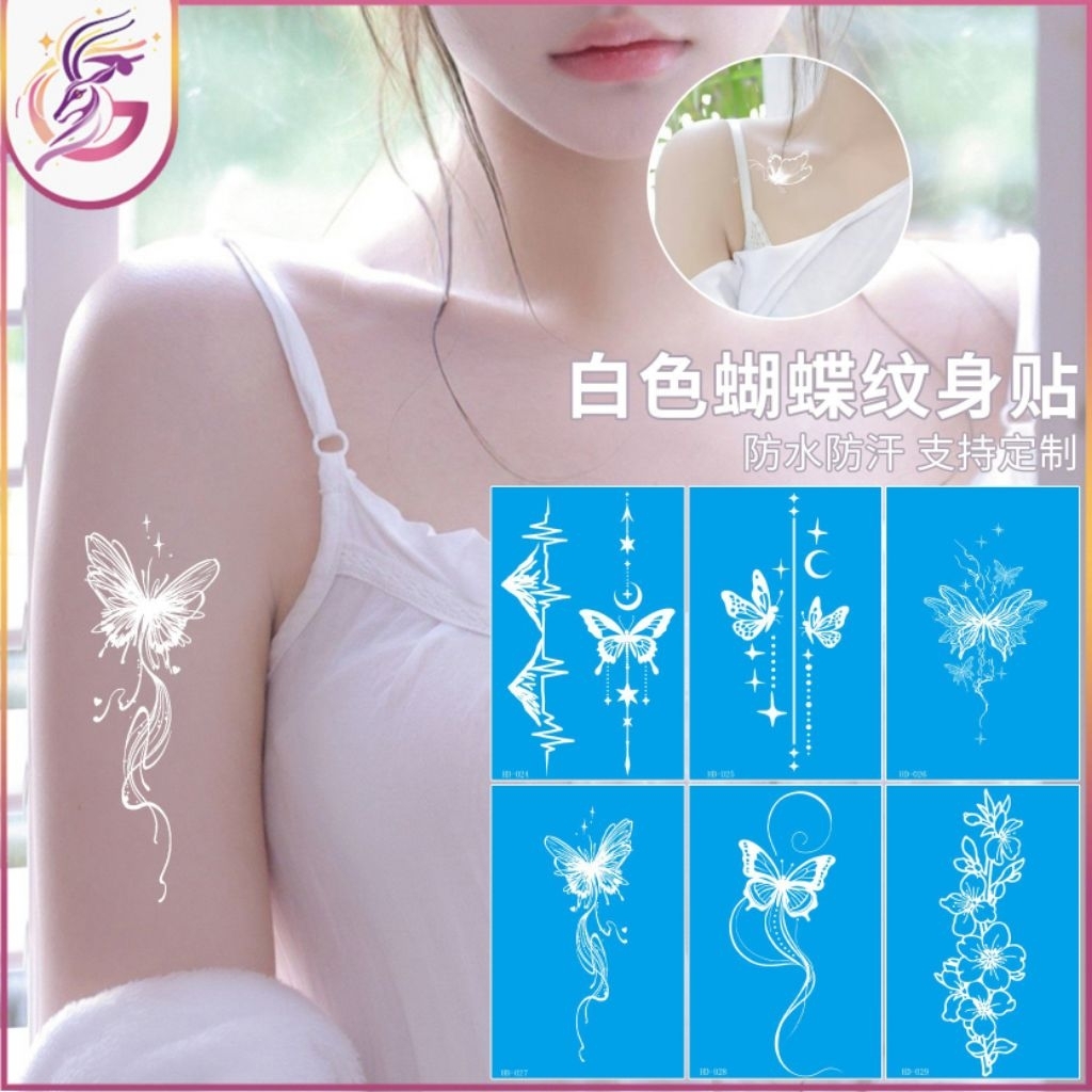 TATTO | Tatto temporer [ White butterfly ] Sticker tatto