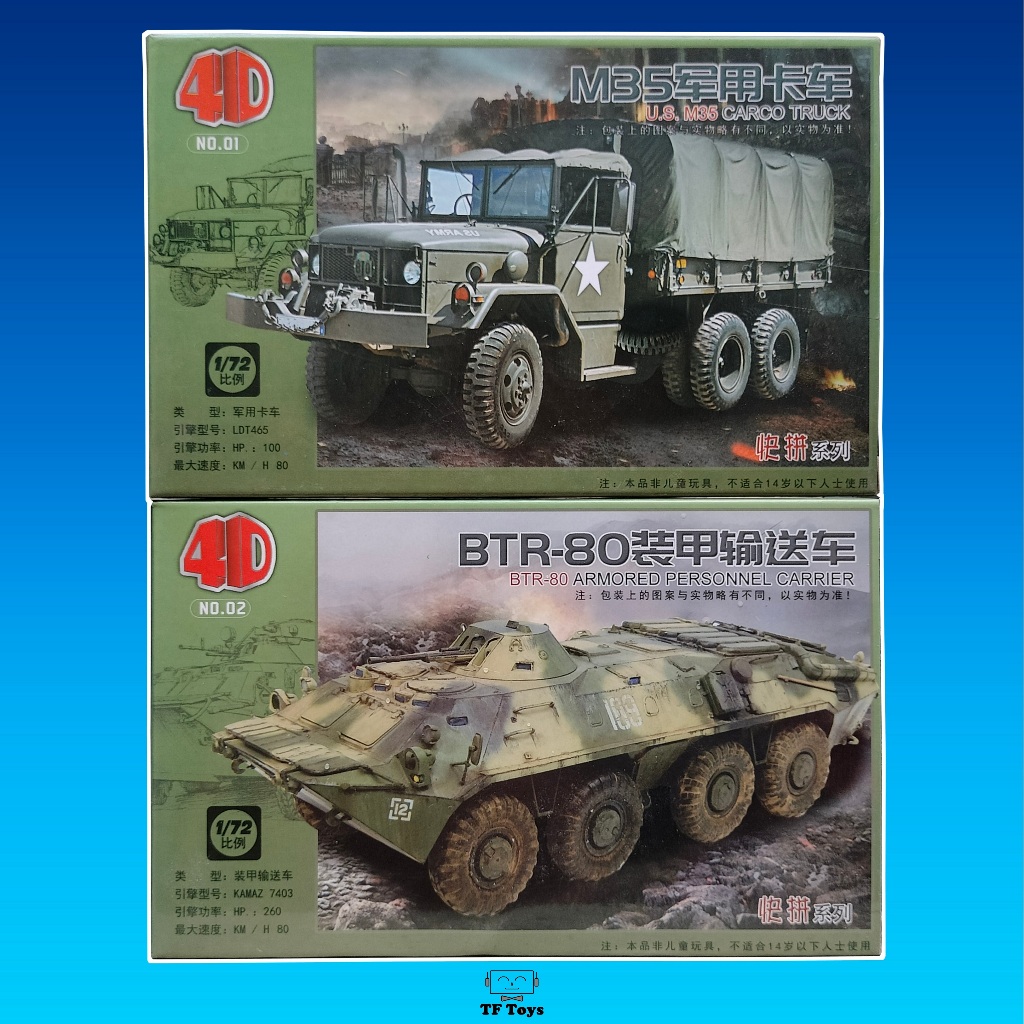 [Tf Toys] Miniatur Model kit Mokit APC BTR80 / Truck M35 1:72 4d model