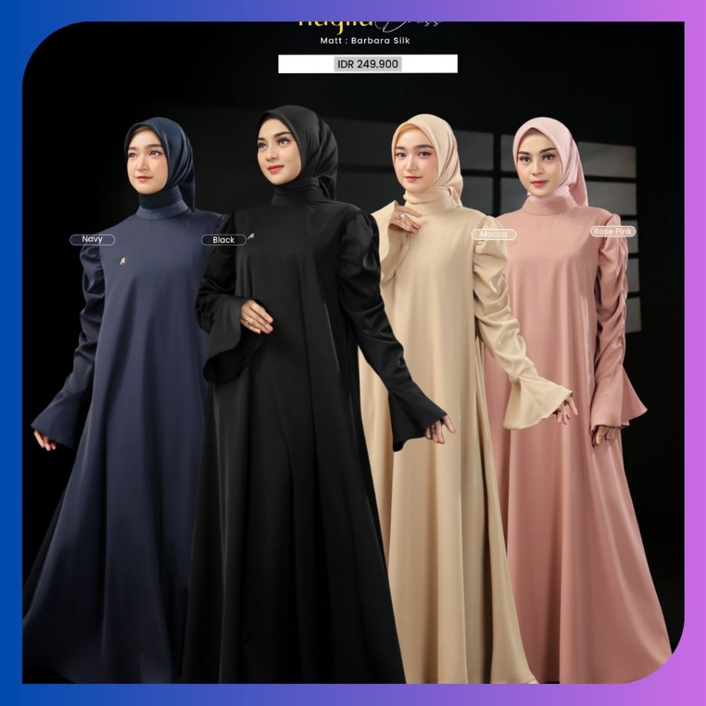 RAYLIA DRESS BY AR RAFI OFFICIAL - Gamis Terbaru Polos Kekinian