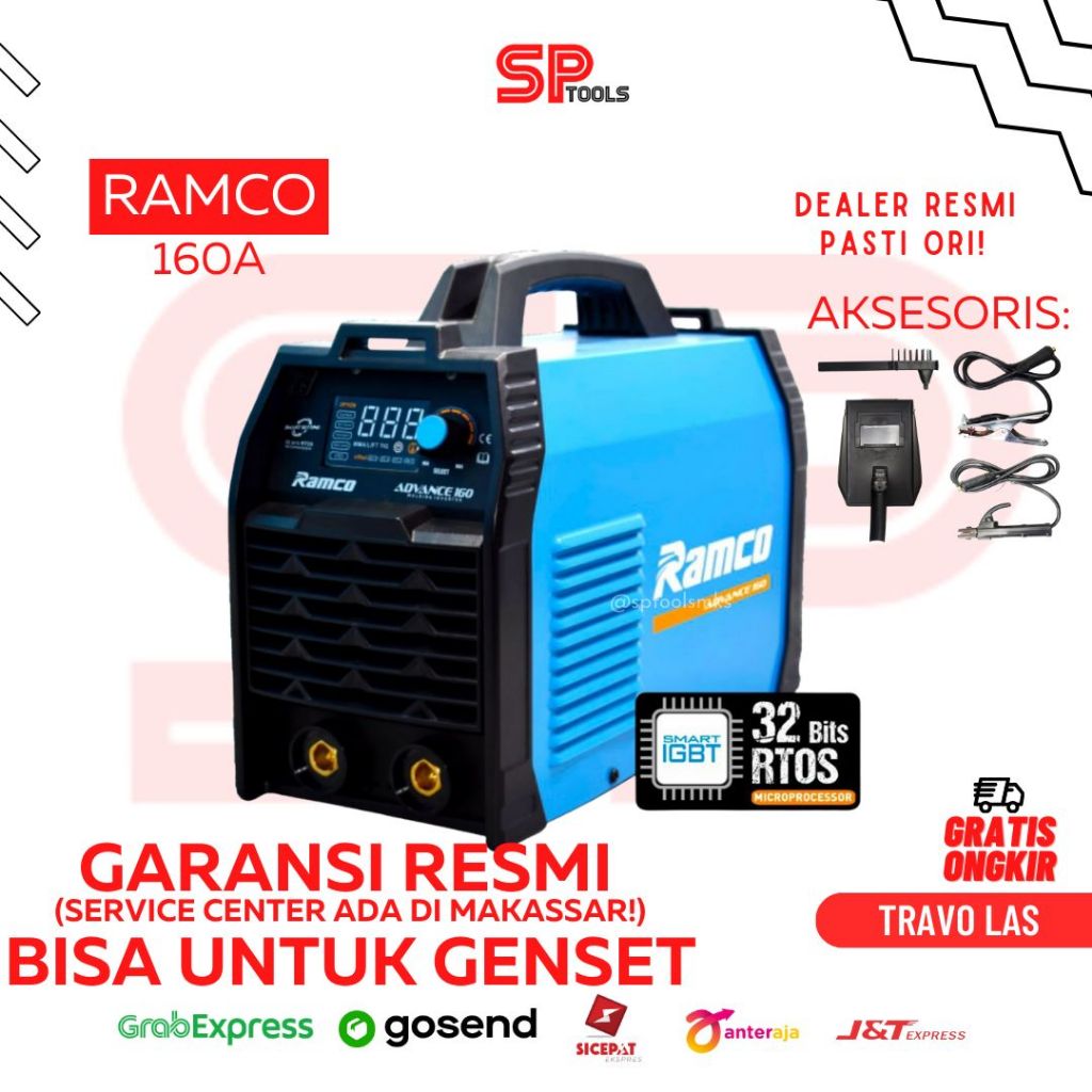 MESIN TRAVO LAS / TRAVOLAS / LAS INVERTER MMA IGBT 160A 160 AMPERE RAMCO ADVANCE 160