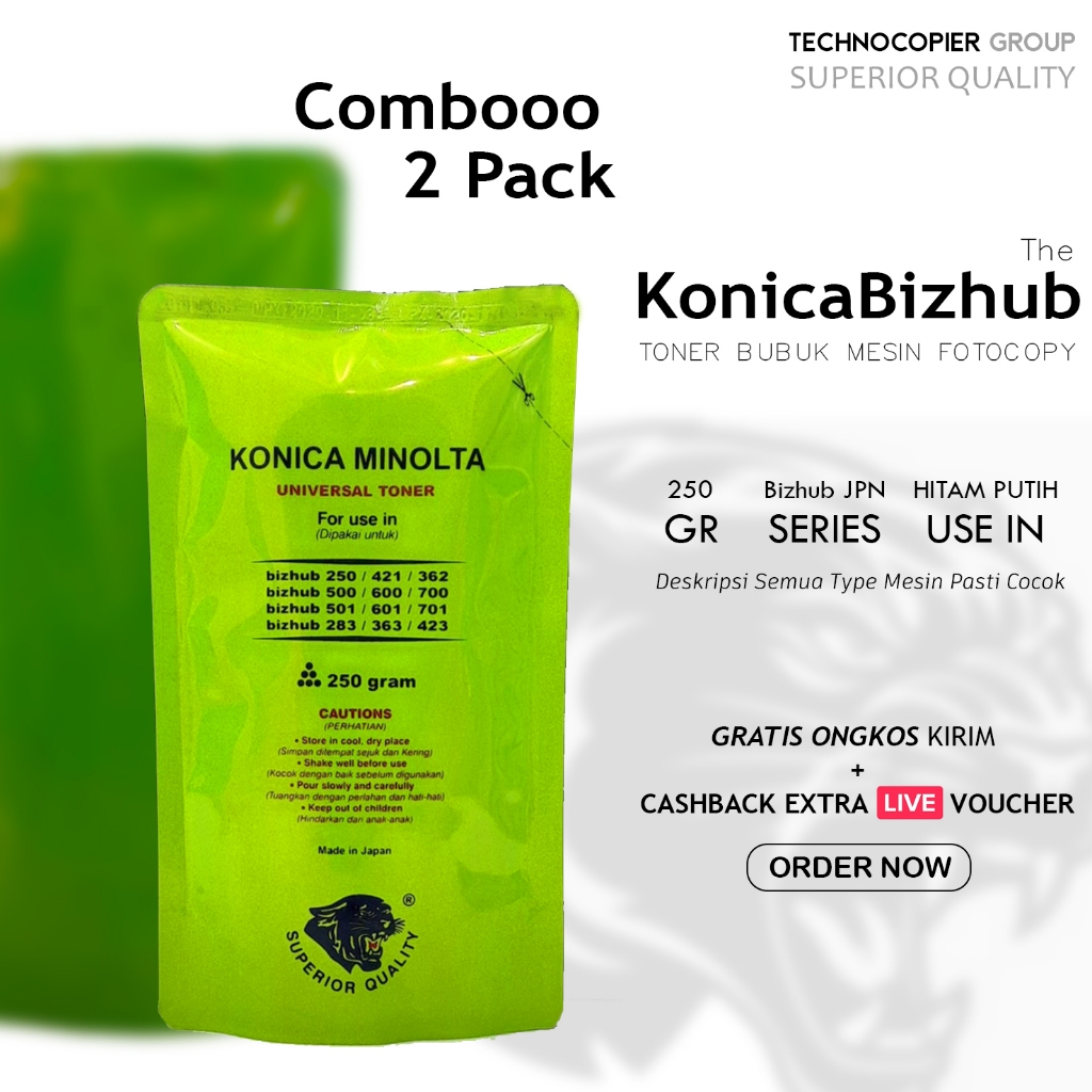 [COMBO 2 PACK] Toner Konica Minolta Bizhub 250 350 420 500 361 421 501 601 223 250 Tinta Bubuk Fotoc