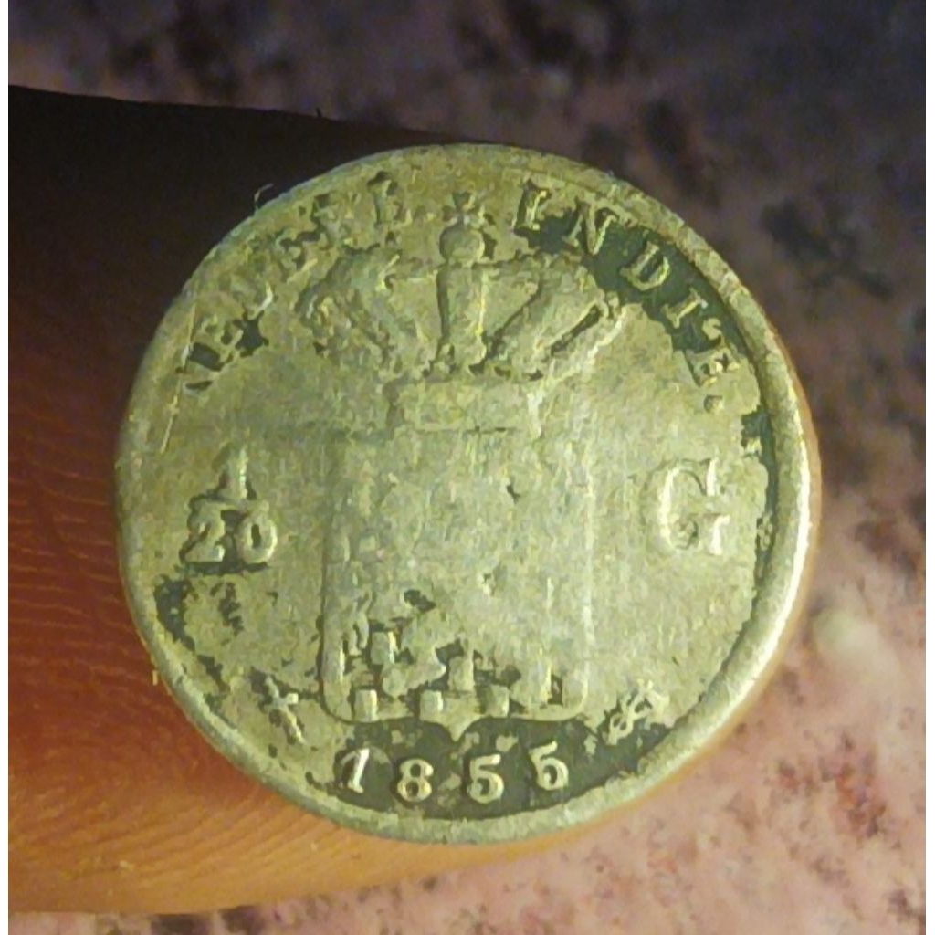 koin kuno silver 1/20 gulden 1855 langka