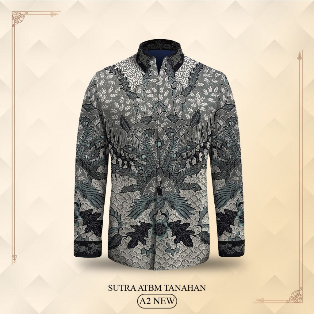 Kemeja batik pria lengan panjang batik tulis asli tanahan motif naga pola lengan pendek bahan atbm s