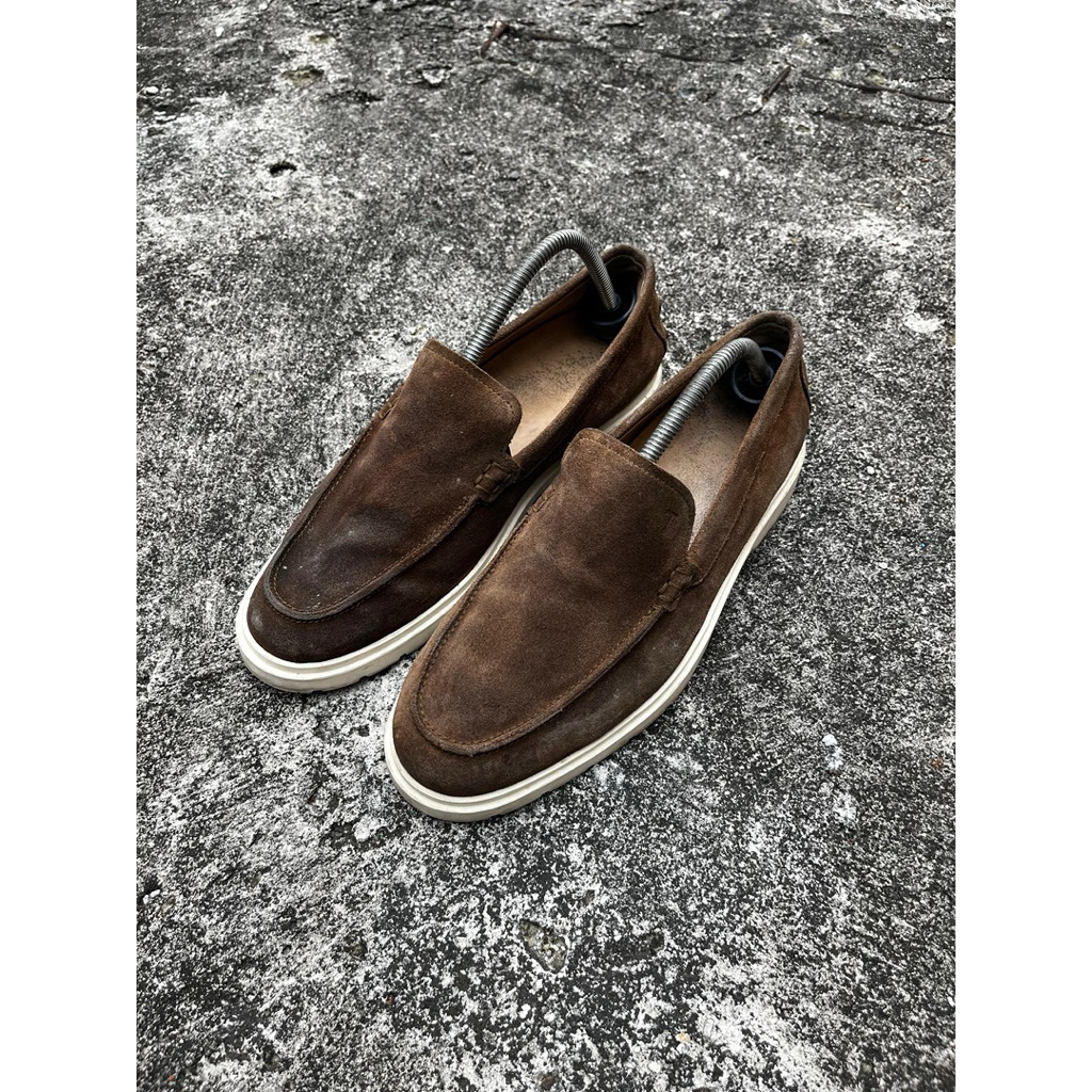 Tods Man Beige Slipper Loafers Suede Brown