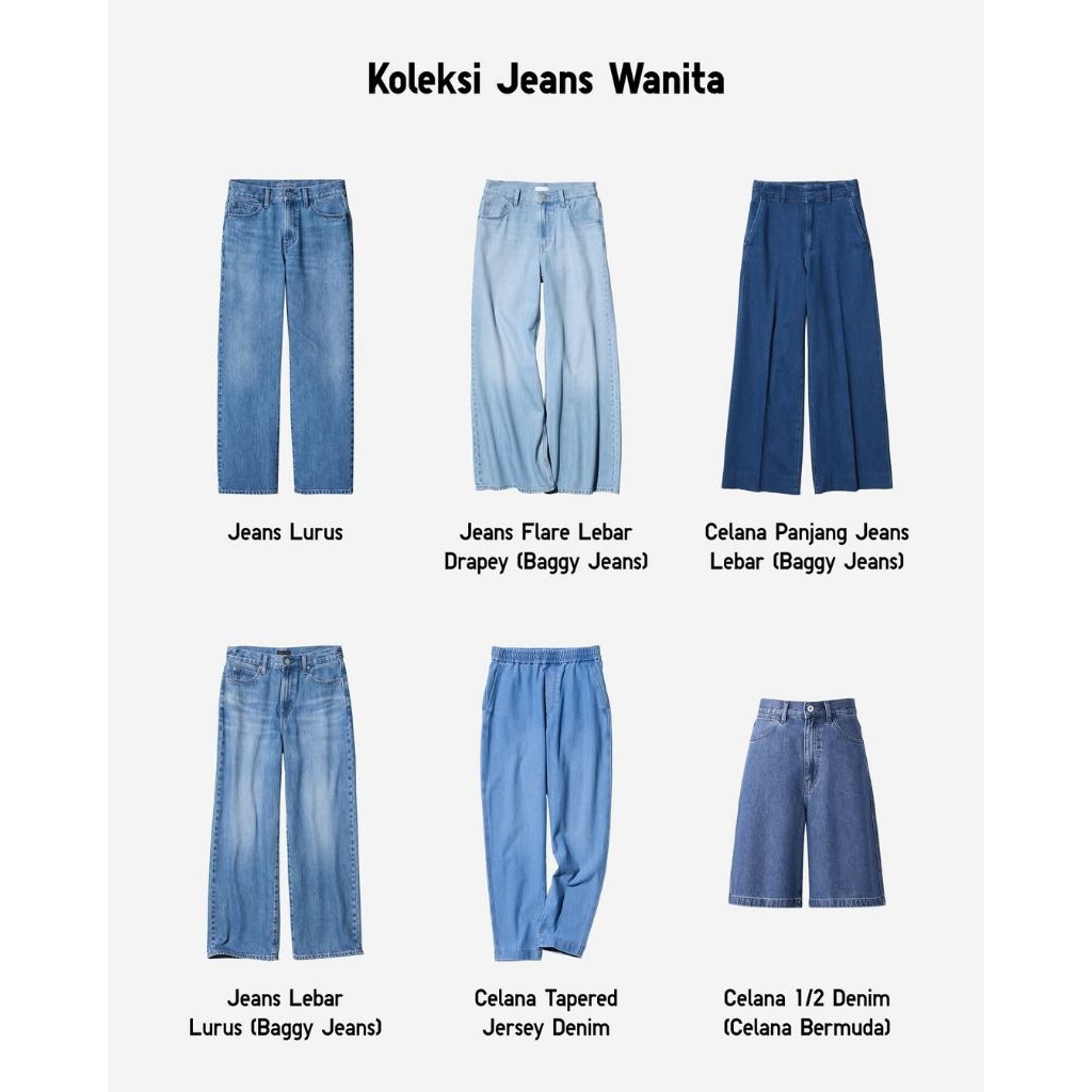 celana jeans wanita pinggang karet/ celana bawahan wanita jeans kulot / jeans baggy 1kg
