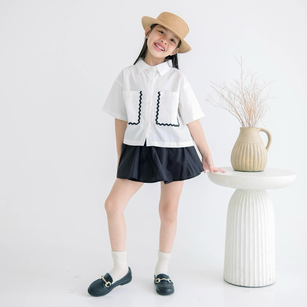 (1-8 Tahun) LOONY-Atasan Anak Perempuan | Blouse Anak Perempuan Crop | Blouse Anak Perempuan Korea |