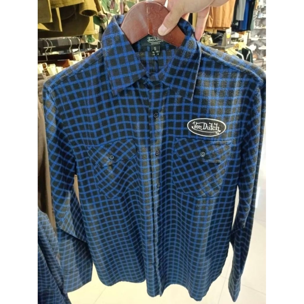 VON DUTCH 0740 FLANNEL NAVY BLUE