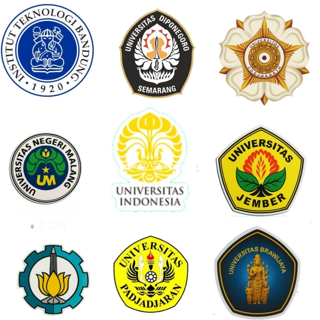 STIKER VINYL TERLAMINASI KAMPUS NEGRI UI,ITB,ITS,UGM, UNEJ,UNM,UB,UNPAD,UNAIR,UNDIP