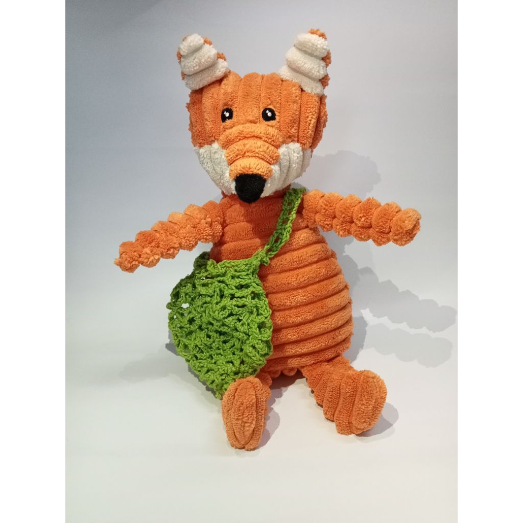[BONEKA RUBAH HIDDEN LOVE FOX PLUSHIE PLUSH STUFFED + BONUS SMALL GREEN KNITTED BAG]