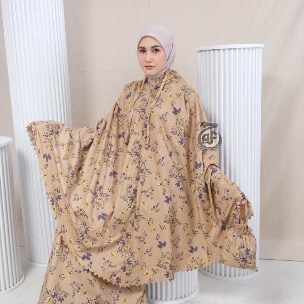 Alfarizi Mukena Traveling Katun Motif 2in1 Lasercut Elegan Quin Series