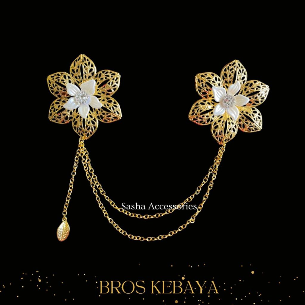 Bros Kebaya Modern | Kebaya Janggan | Bros Bunga Kebaya Emas | Bros Rantai