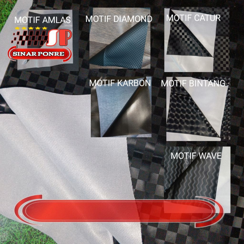 Kulit Sadel / Sarung Cover Jok Motor Motif karbon Polos hitam tebal
