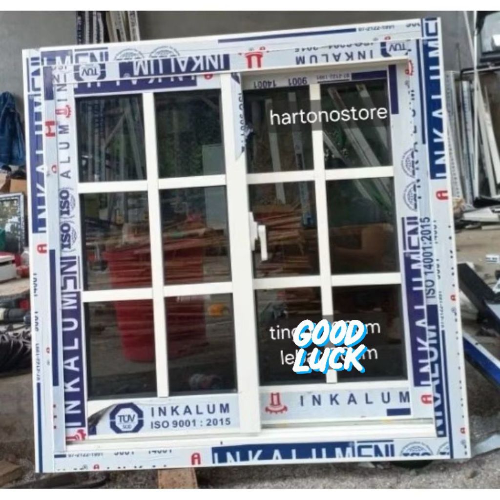jendela sleding lebar 150 x tinggi 50 almunium series ornamen