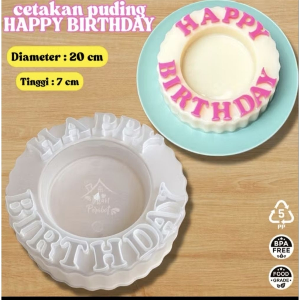 CETAKAN LOYANG AGAR PUDING HAPPY BIRTHDAY
