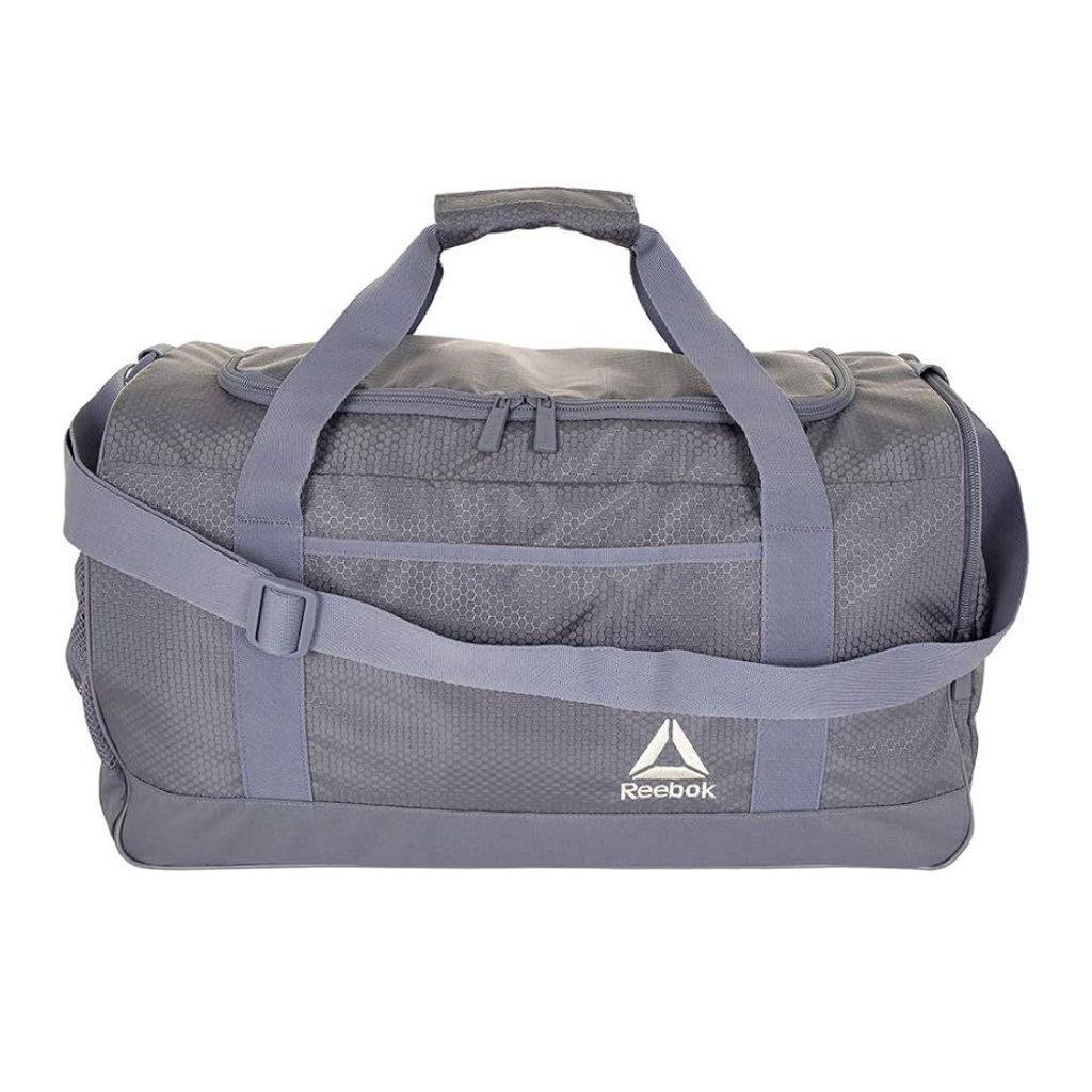 Reebok Garnet Large Gym Bag Unisex Sport Duffel Bag Heather Grey