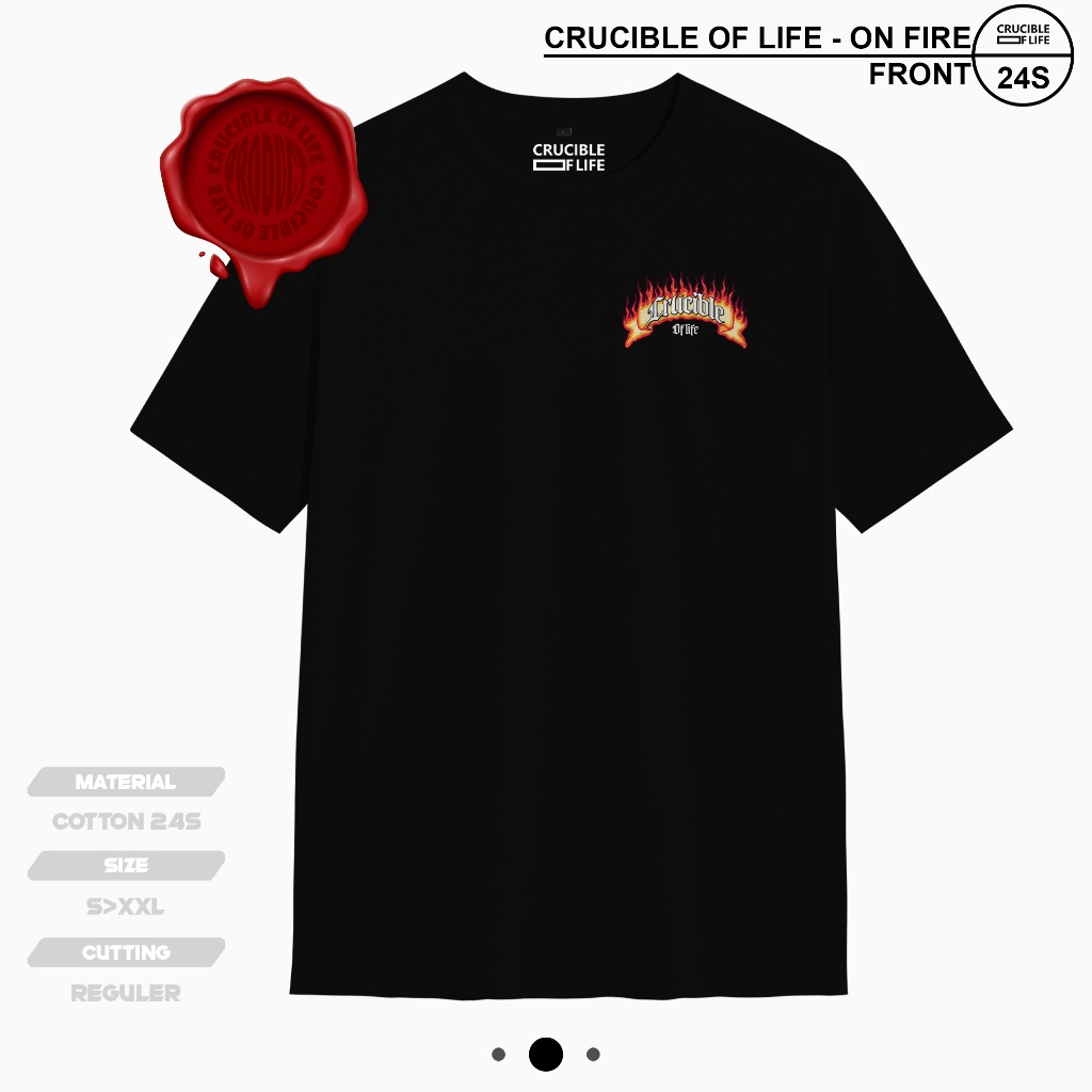 BAJU KAOS DISTRO PRIA WANITA REGULER ORIGINAL COTTON COMBED 24S ONFIRE - CRUCIBLEOFLIFE