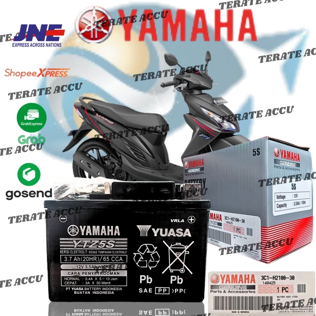 Aki Motor Full Kering Yamaha Yuasa YTZ5S HONDA Vario 110 , Revo , Blade Original