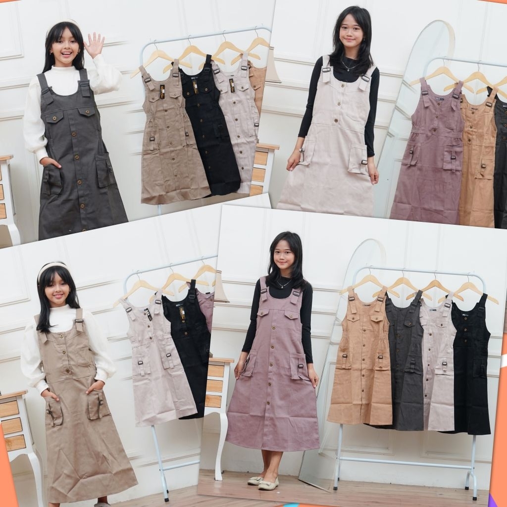 Overall Dress anak SD tanpa kaos | Overall baju | Overall dress anak perempuan | Dress gaun overall 