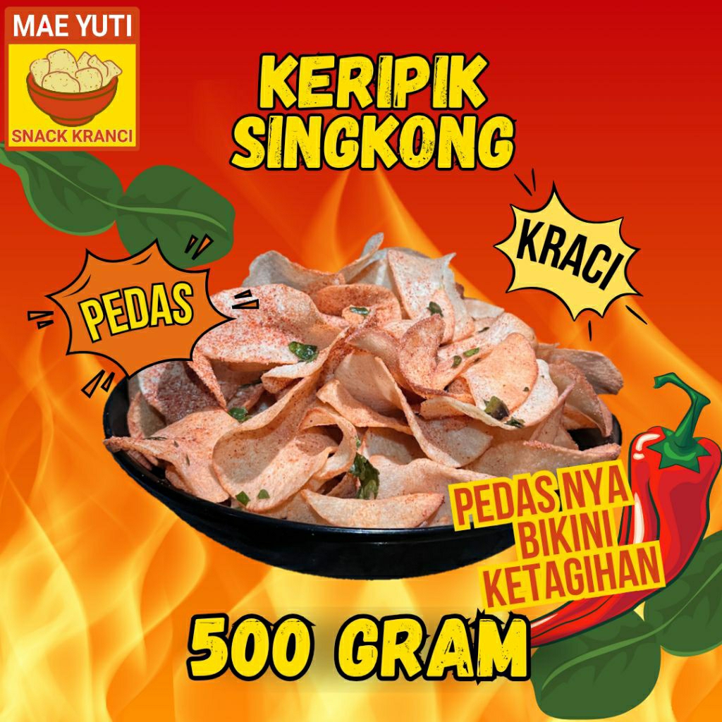 Keripik Pedas Singkong 500gram - Gurih pedas