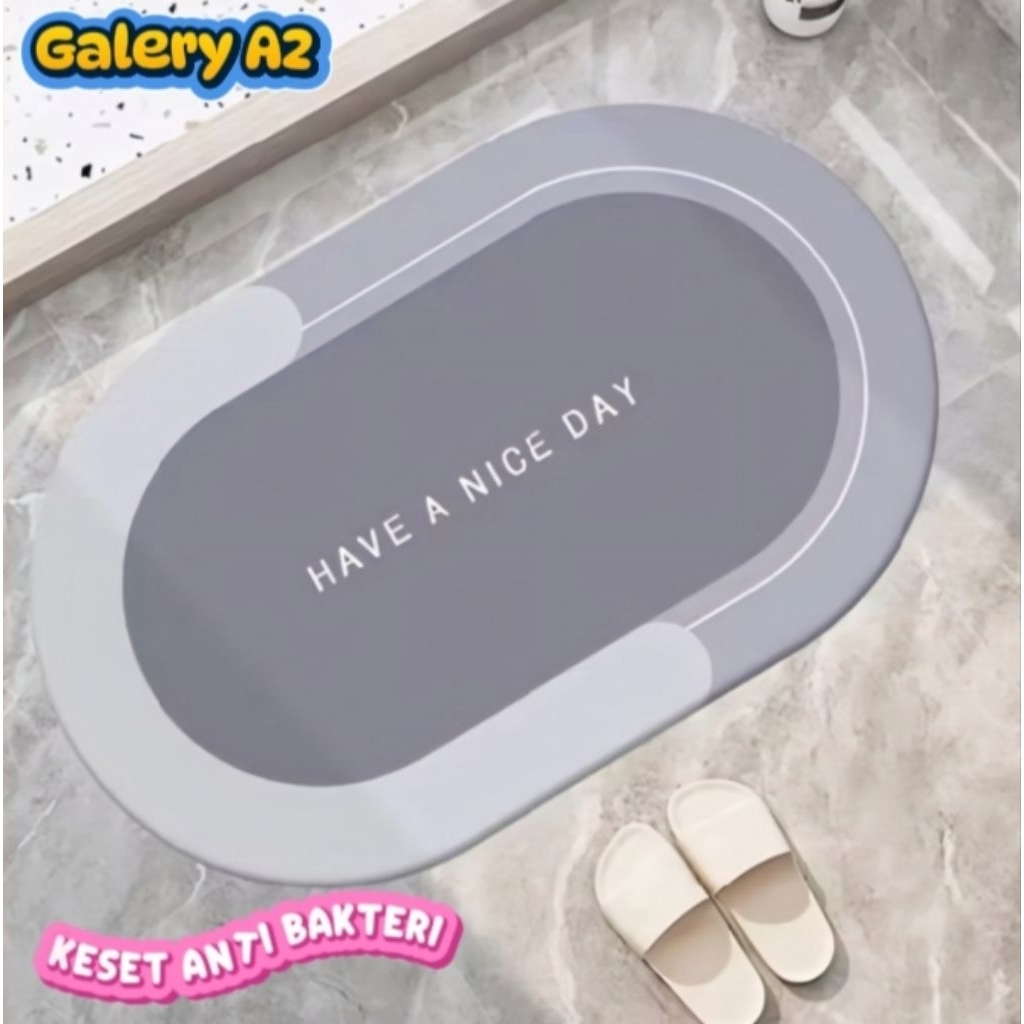 Keset Diatomite  Anti Bau Serap Air Anti Bakteri Anti Selip Untuk Kamar Mandi