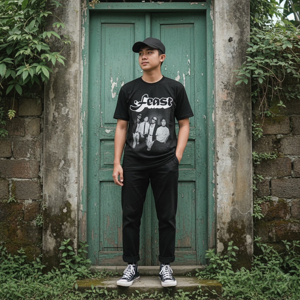 Kaos FEAST - Album Membangun & Menghancurkan | Kaos musik | kaos band | BOOTLAG | T-shirt Musik | Ba