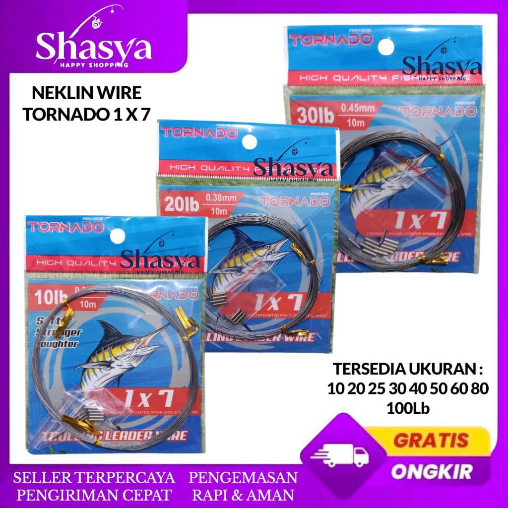 Neklin wire tornado 1 x 7 neklin pancing Seling merk tornado