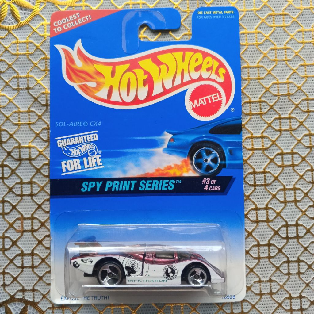 Hotwheels Sol Aire® CX4 Open Kap/Hood Belakang White Purple Card 1995