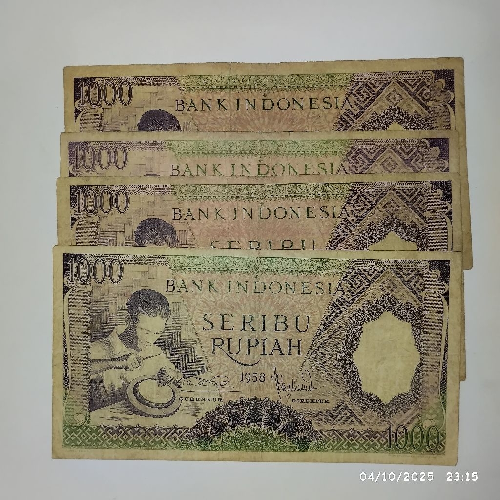 uang kuno 1000 rupiah seri pekerja tahun 1964