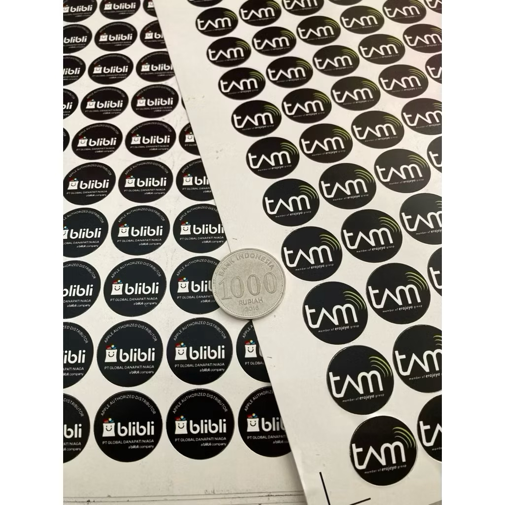 Stiker TAM dan IBOX dan Bli2 Stiker SEGEL box iPhone RESMI ukuran 2.5x2.5cm dan 2x2cm