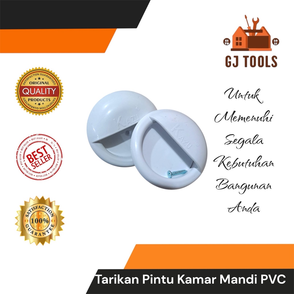 TARIKAN PINTU KAMAR MANDI PVC PUTIH - PEGANGAN PINTU KAMAR MANDI