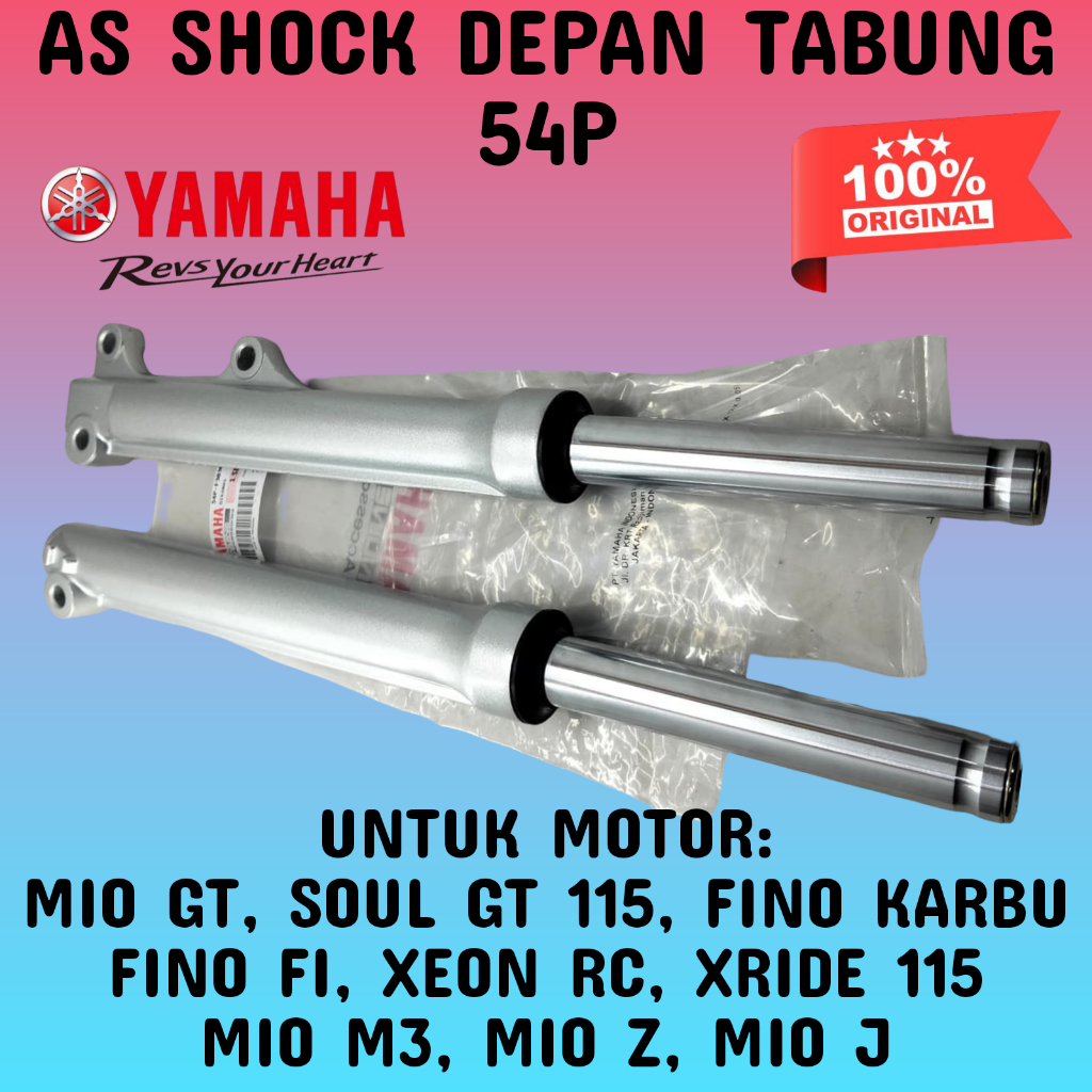 AS SHOCK DEPAN TABUNG KODE-54P ASLI 100% YAMAHA MOTOR MIO J,MIO GT,SOUL GT 115 DLL ,ORI BERKUALITAS