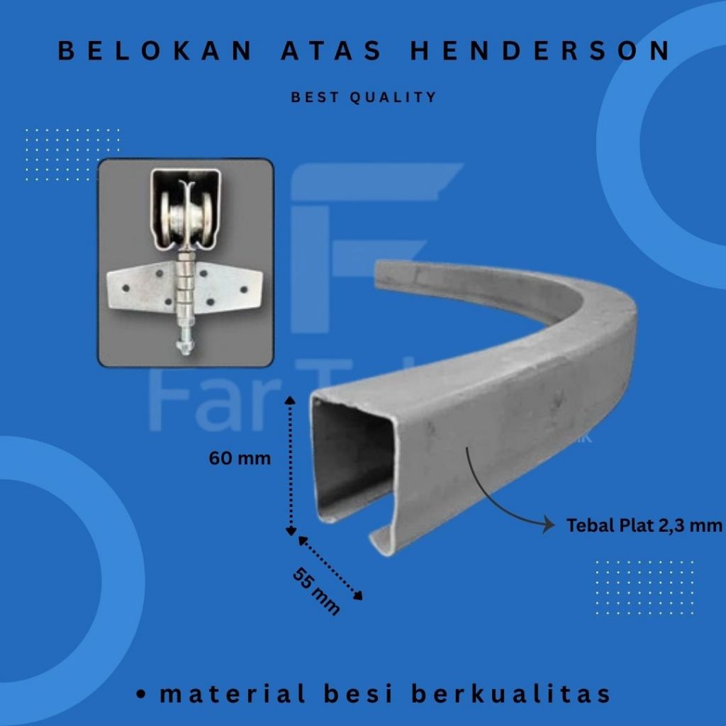 Rel Belokan Atas Besar Henderson | Rel Tikungan Pintu Geser Besi | Rel Sliding Atas Kuat & Tebal Ant