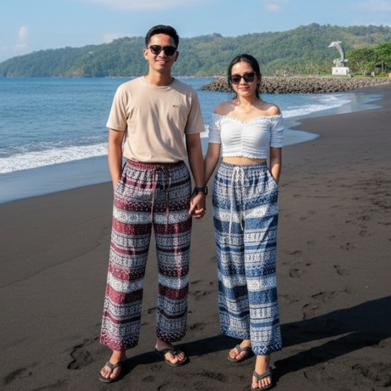 (REG-JUMBO) ETNIK celana kulot dewasa unisex pria wanita stret karet kuat etnik bali jogja santai ko