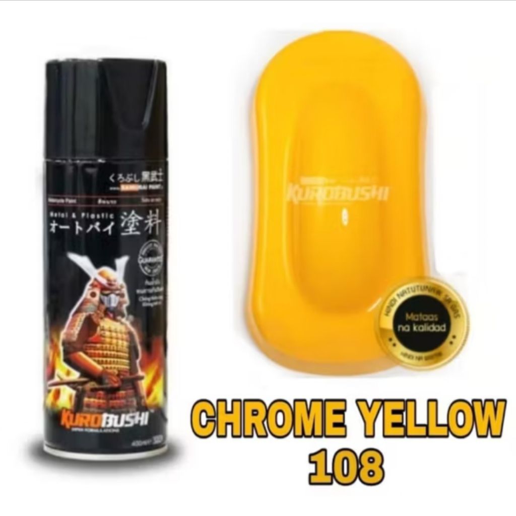 Cat Samurai Paint 108 Chrome Yellow 400ml Yello Kuning Yelow Yelo Chome Mengkilap Kurobushi Crom Cro