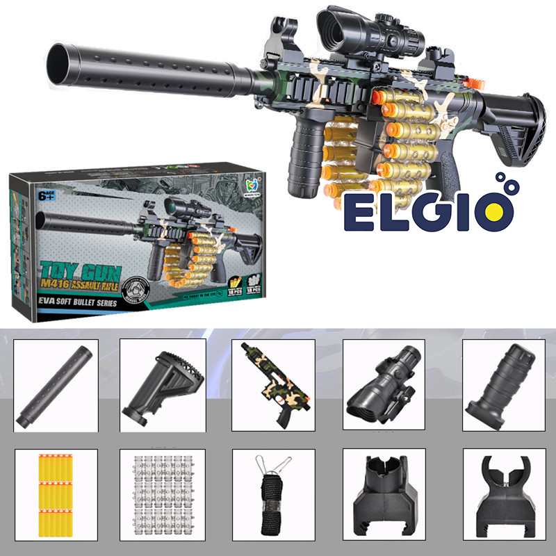 Mainan Tembakan Anak M416 Toy Gun Eva Soft Bullet