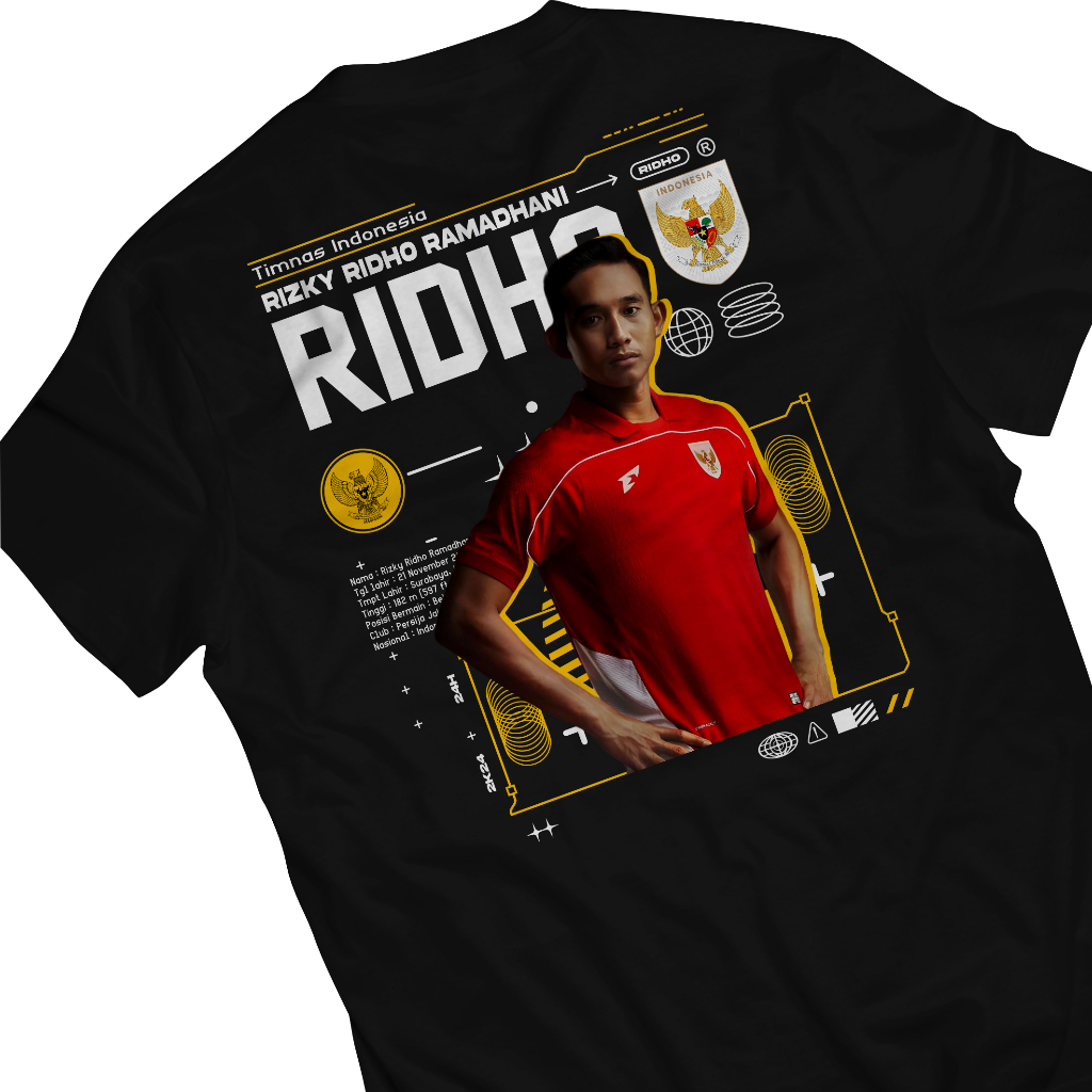 Baju Kaos Rizky Ridho Timnas Indonesia Streetwear New Series Combed 30s Official Pemain Timnas Indon