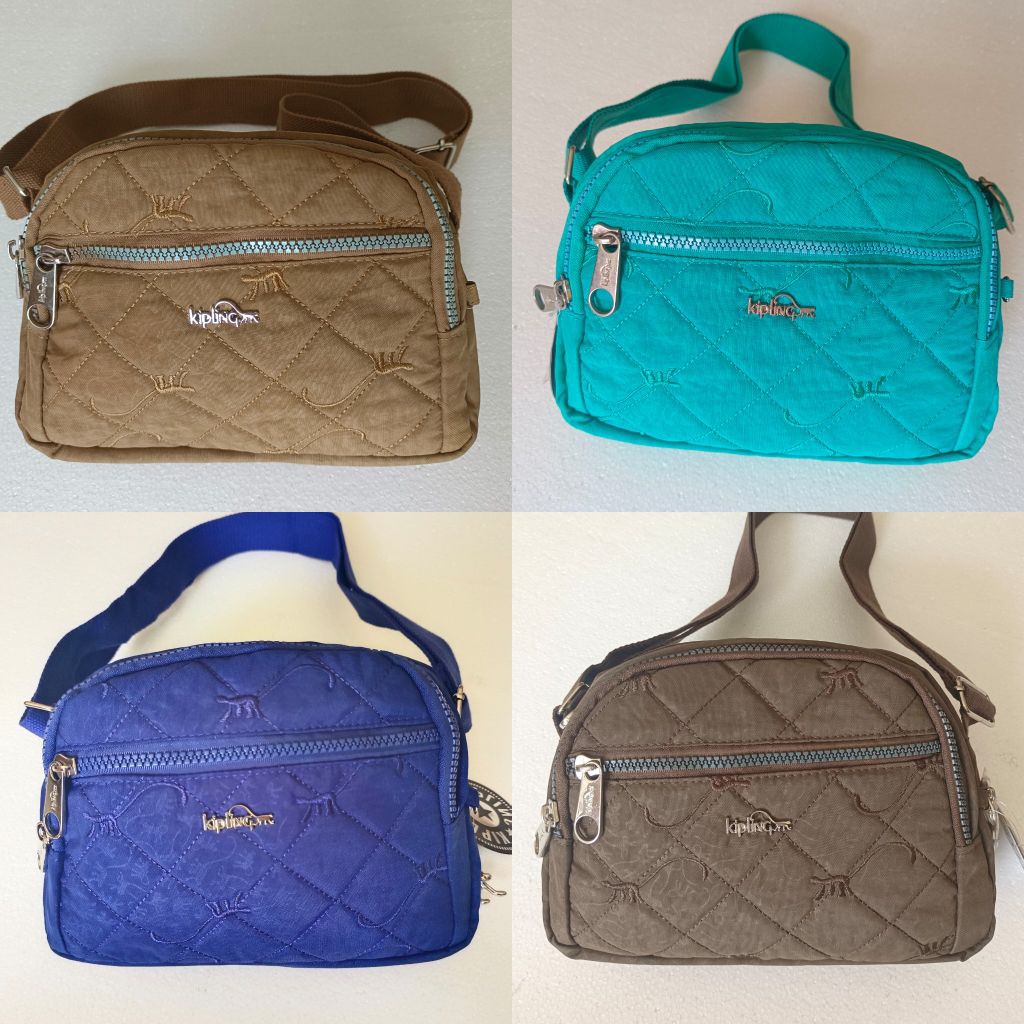 Tas Wanita KIPLING Model Slempang dengan Tali Besar yang dapat di Adjust + Gantungan Monyet Besi