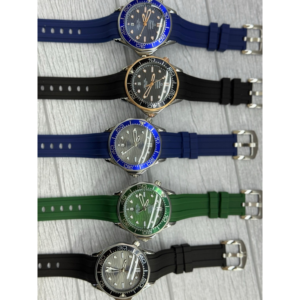 Jam Tangan Pria Omega Seamaster Rubber Diameter 4,3mm/Aksesoris/Gift