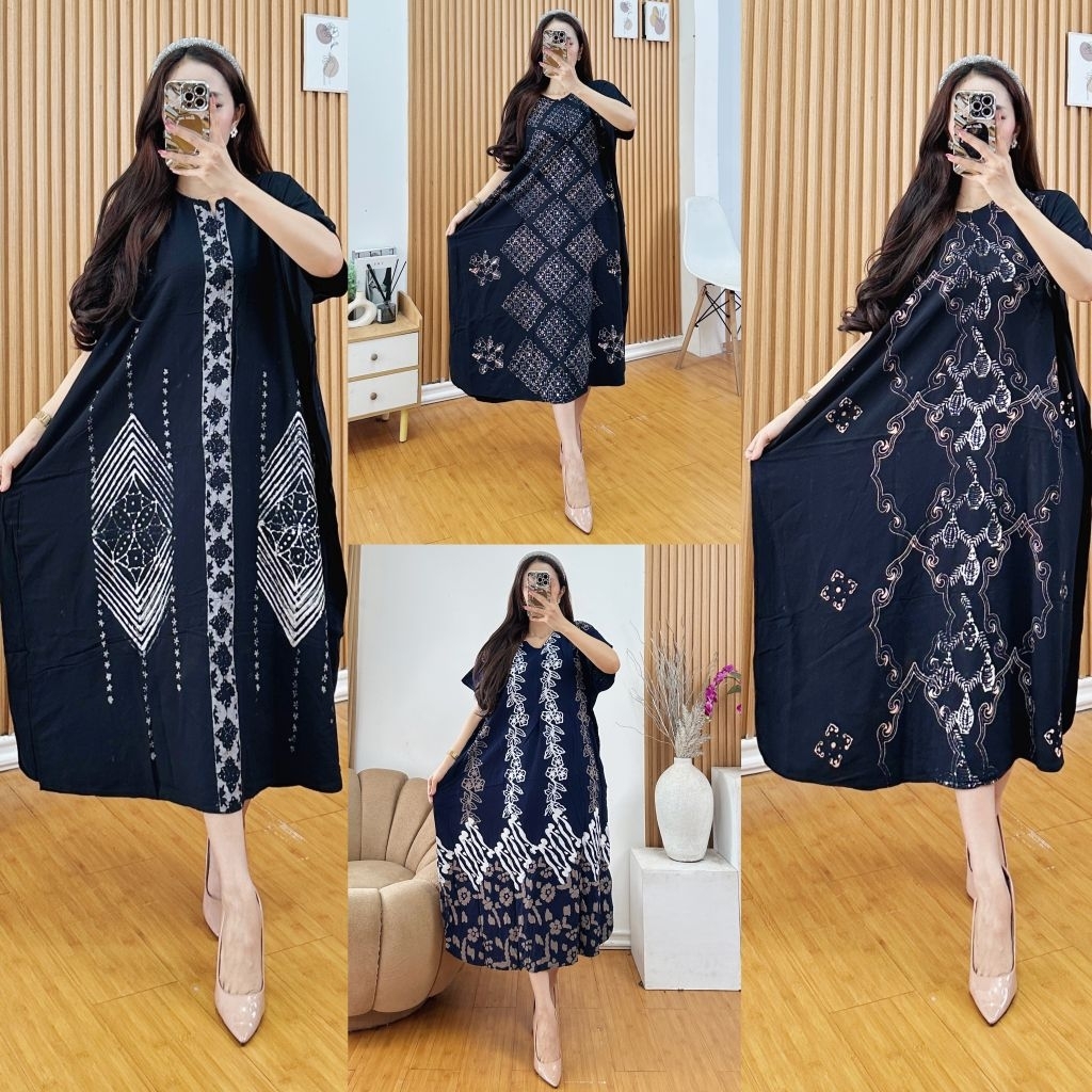 Terbaru - Daster lowo  jumbo kekinian bahan twill Rayon super premium original Busui batik cap malam