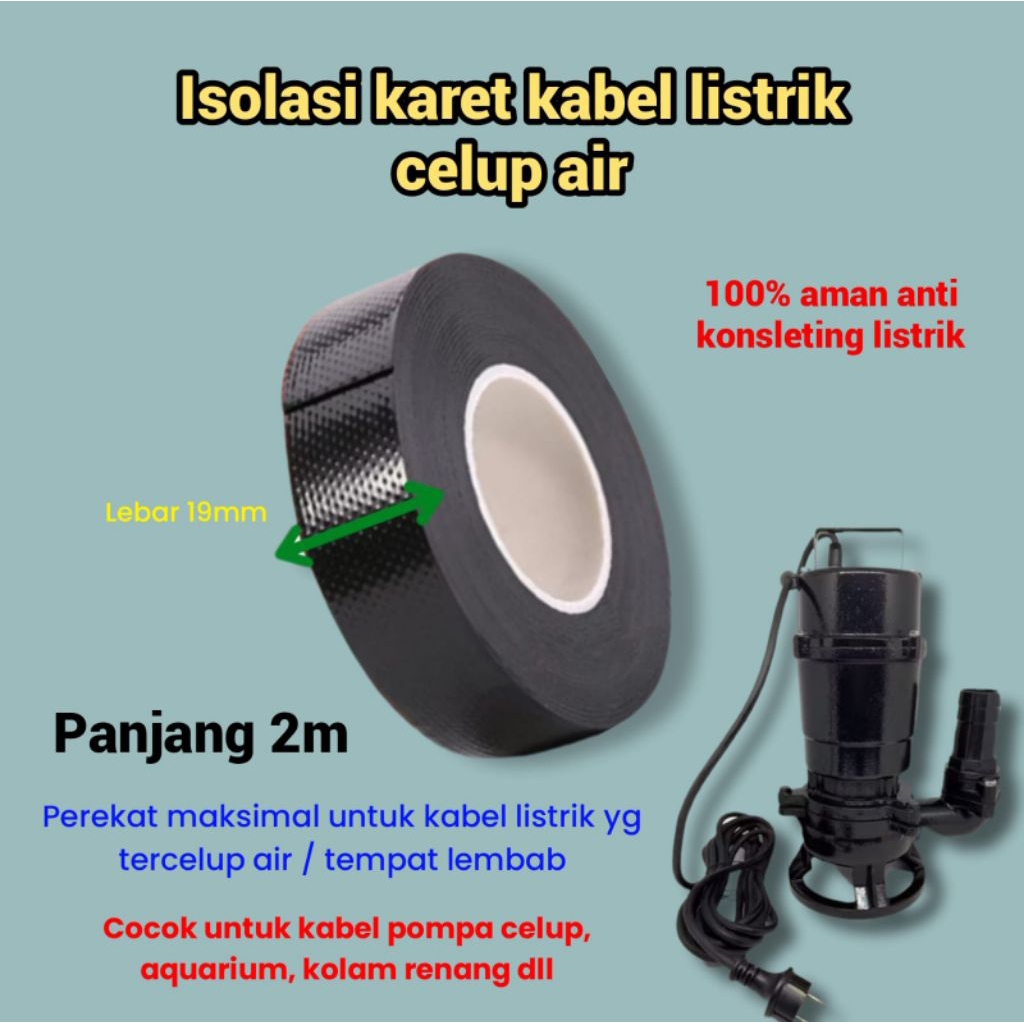 Isolasi karet kabel listrik dalam air solasi hitam celup air rendam rubber tape