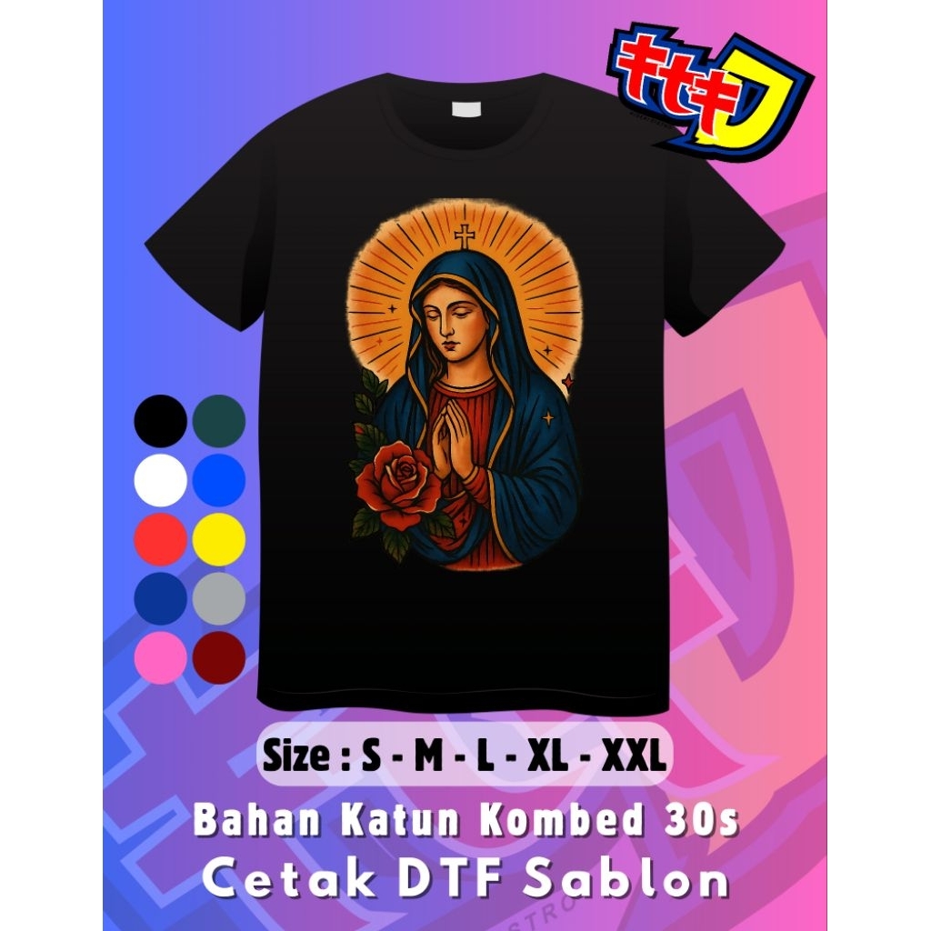 Tshirt Kaos Kristiani Bunda Maria (BM011)