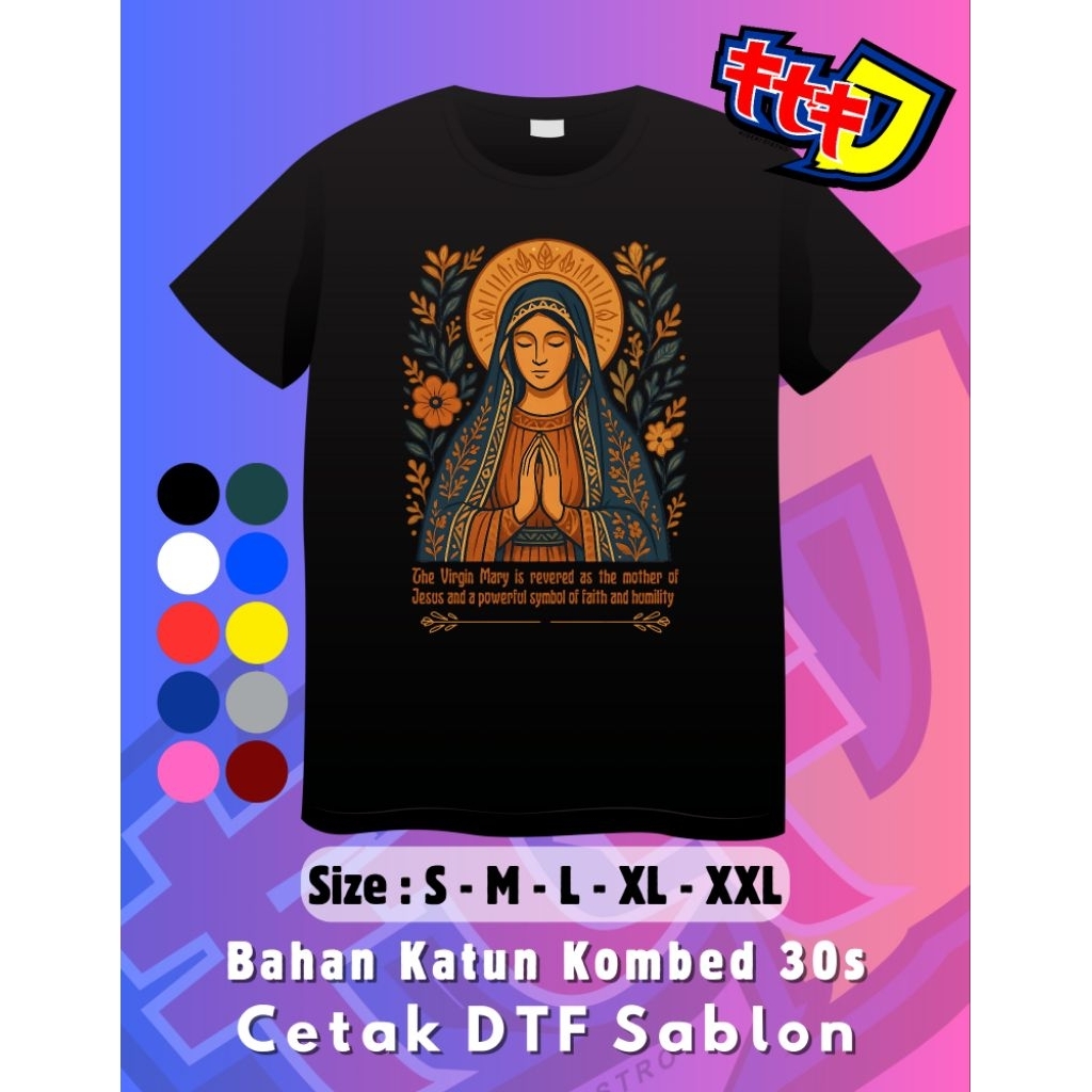 Tshirt Kaos Kristiani Bunda Maria (BM012)