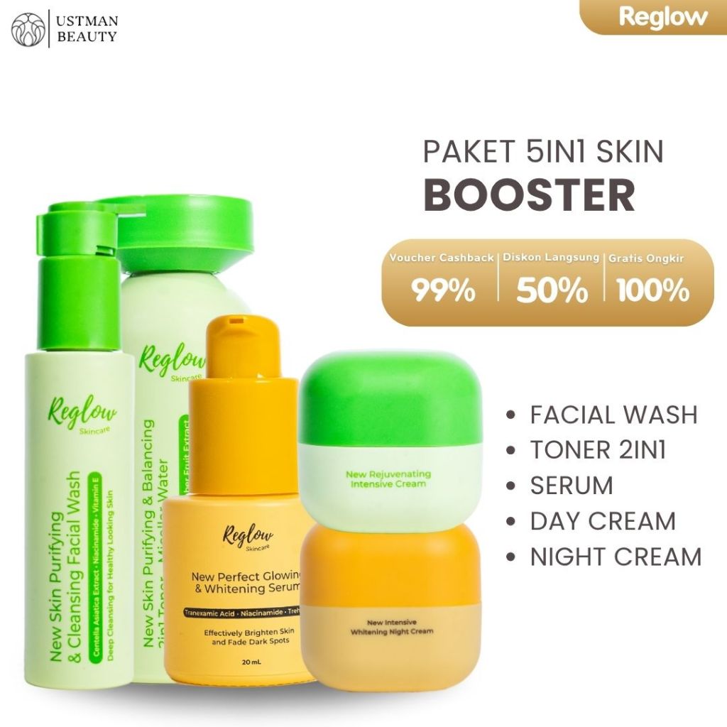 REGLOW ALL PAKET SKINCARE COCOK UNTUK SEMUA JENIS KULIT AMAN BUMIL BUSUI FRIENDLY GRATIS ONGKIR COD