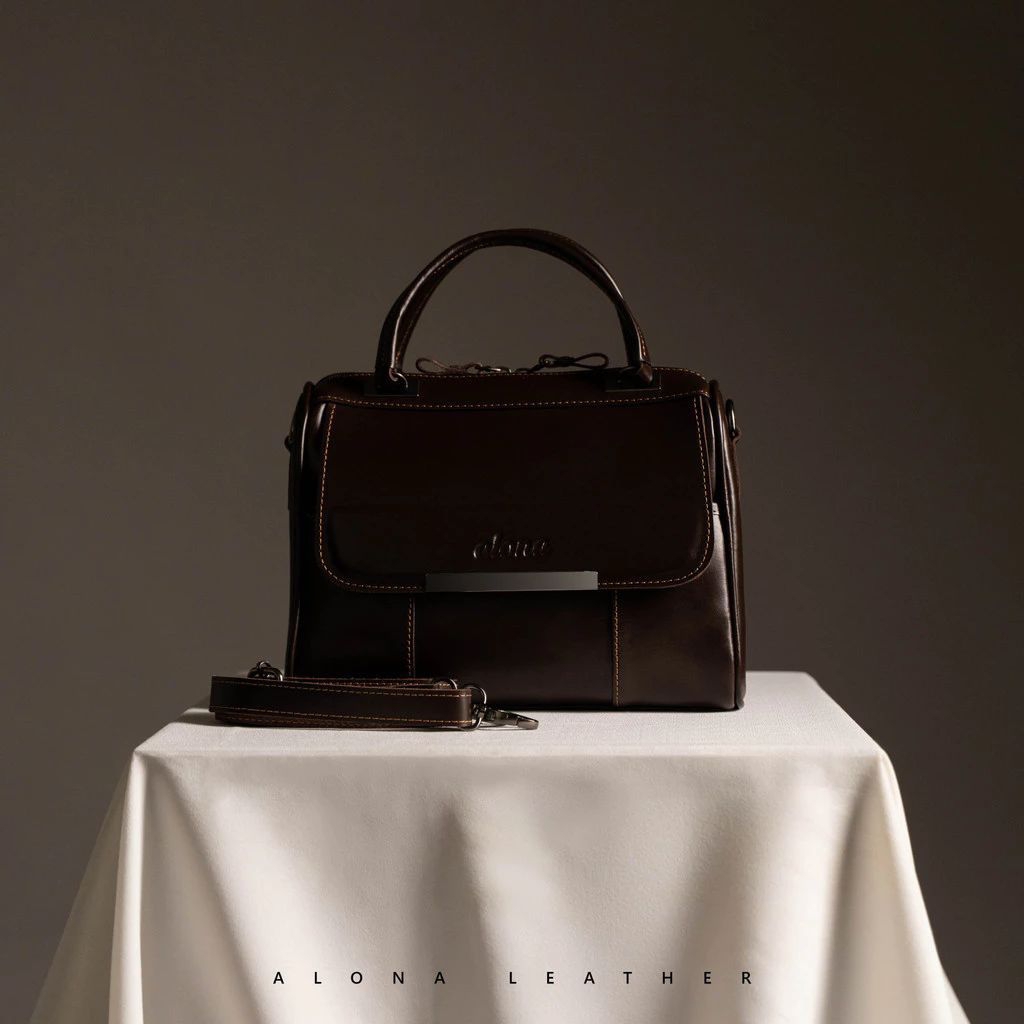 Alona Leather Hestia Bag - Tas Selempang Jinjing Wanita Slingbag Cewek Multifungsi Serbaguna Kulit S