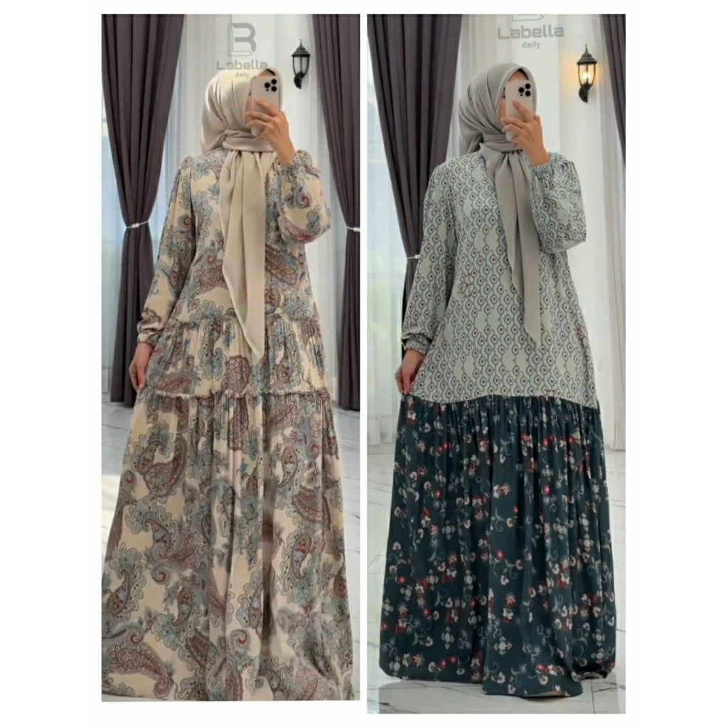 DRESS GAMIS LABELLA X ANJANI TERBARU wanita dewasa muslimah